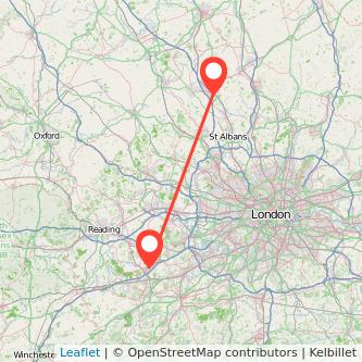 Luton Camberley bus map