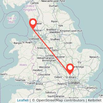 Luton Blackpool train map