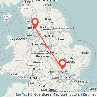 Luton Blackburn train map