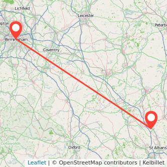 Luton Birmingham train map