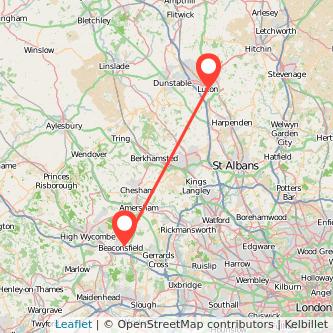 Luton Beaconsfield train map