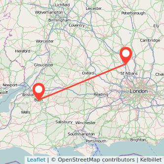 Luton Bath bus map