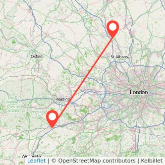 Luton Basingstoke train map