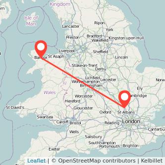 Luton Bangor train map