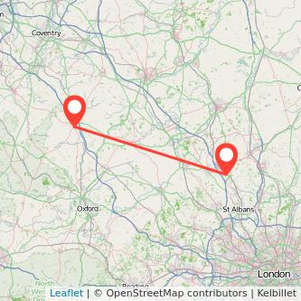 Luton Banbury train map