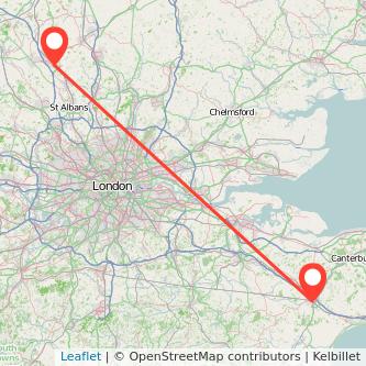 Luton Ashford train map