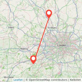 Luton Aldershot bus map