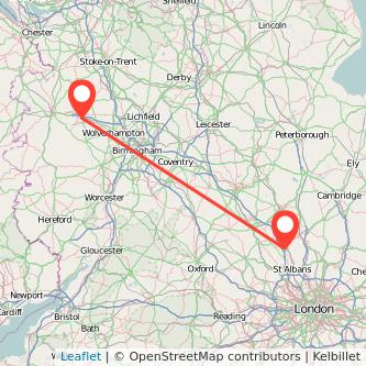 Luton Telford train map