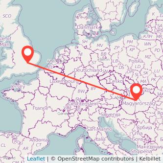 Luton Budapest bus map