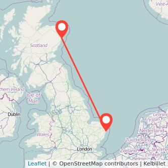 Lowestoft Aberdeen bus map