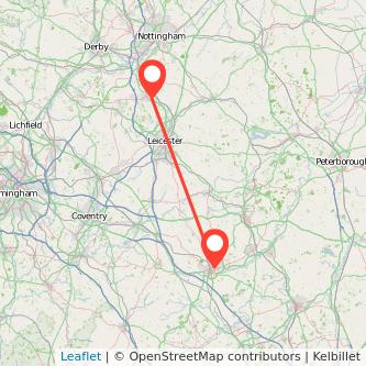 Loughborough Northampton bus map