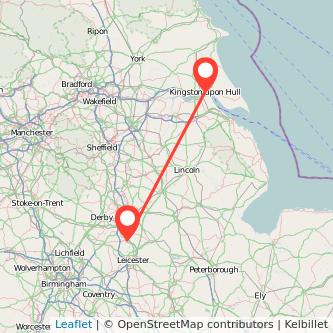 Loughborough Hull bus map