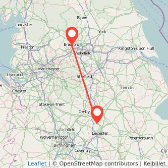 Loughborough Bradford bus map