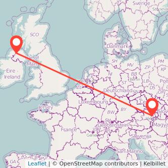 Derry Vienna flight map