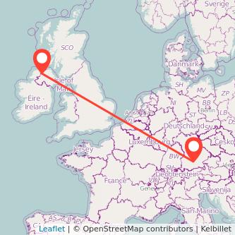 Derry Munich flight map