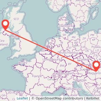 Derry Budapest flight map