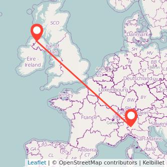 Derry Milan flight map