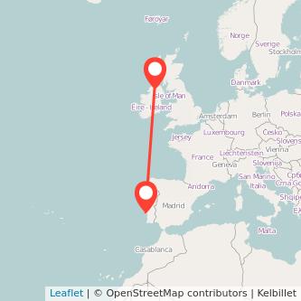 Derry Lisbon flight map