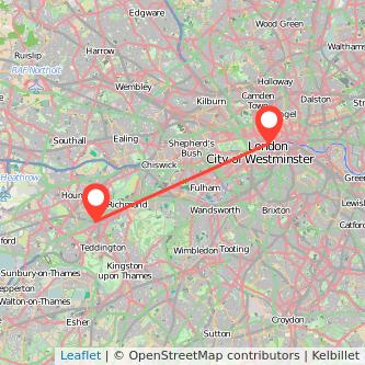 London Twickenham train map
