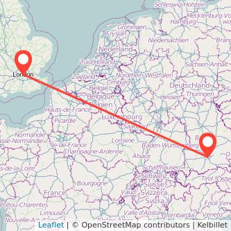 London Munich train map