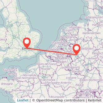 London Cologne train map