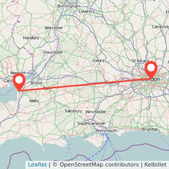 London Weston-super-Mare bus map