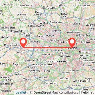 London Slough train map