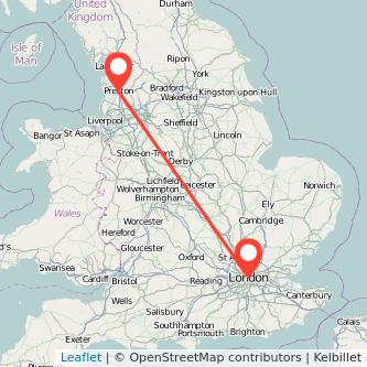 London Preston train map