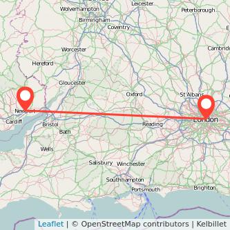 London Newport train map