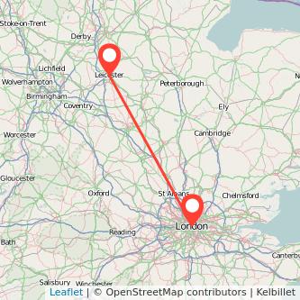 London Leicester train map