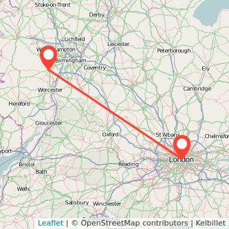 London Kidderminster train map