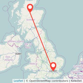 London Inverness bus map