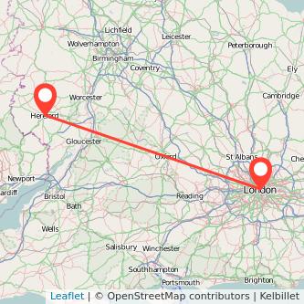 London Hereford train map