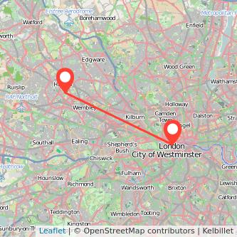 London Harrow bus map