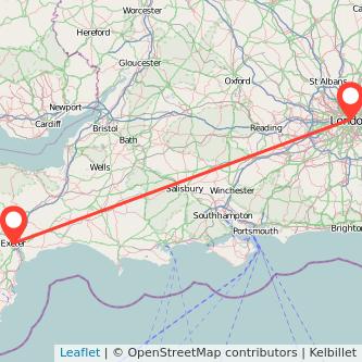 London Exeter train map