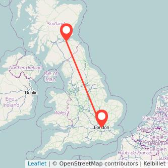 London Edinburgh bus map