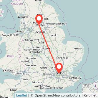 London Dewsbury bus map