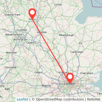 London Derby train map