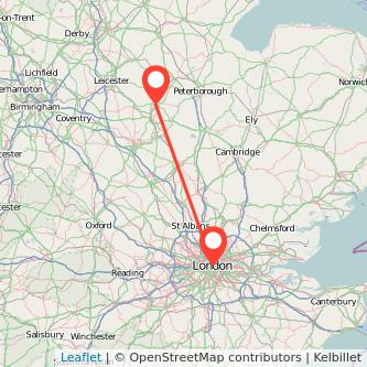 London Corby train map