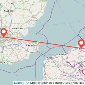 London Bruges train map