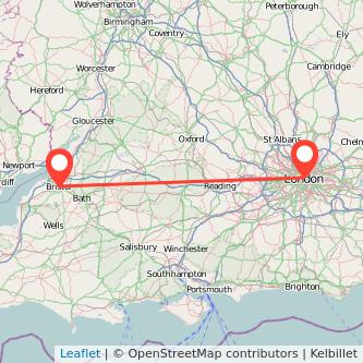 London Bristol train map