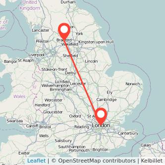 London Bradford train map