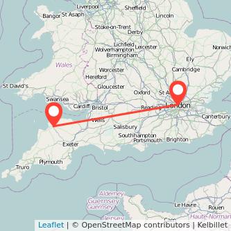 London Barnstaple bus map