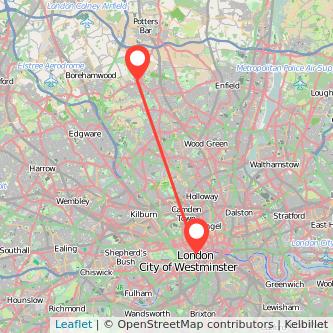 London High Barnet bus map