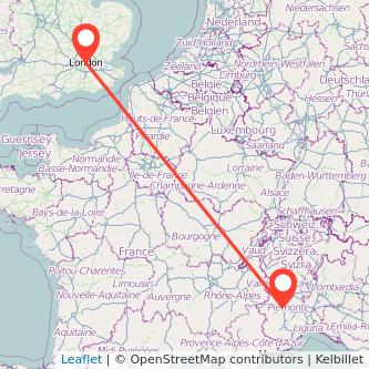 London Turin bus map