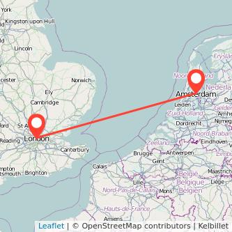 London Amsterdam bus map