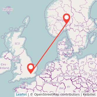 London Oslo train map