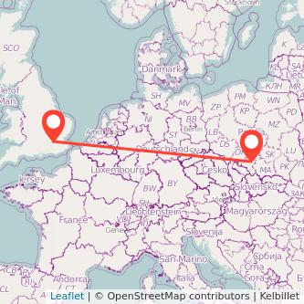 London Katowice bus map