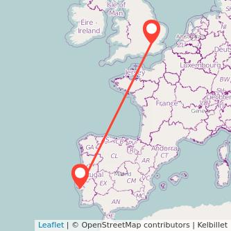 London Lisbon train map