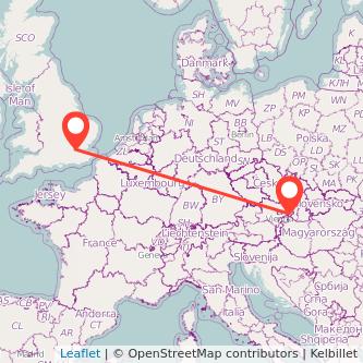 London Bratislava train map